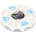LEGO Flaches Silber Ninjago Spinner mit Weiß oben und Medium Blau Ice Shards (98354)