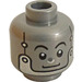 LEGO Flat Silver Tin Man Minifigure Head (Recessed Solid Stud) (3626 / 49370)