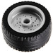 LEGO Flat sølv Wheel Rim Dia. 18 x 12 Stud with Black Tyre low profile 24x12