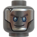 LEGO Flat Silver Zane Head (Recessed Solid Stud) (3626)