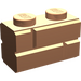 LEGO Fleisch Backstein 1 x 2 mit Embossed Bricks (98283)