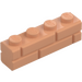 LEGO Kød Klods 1 x 4 med Embossed Bricks (15533)