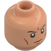 LEGO Tělová Hlava s Černá Eyebrows, Bílá Pupils, Zamračená tvář (Zapuštěný pevný cvoček) (3626 / 68714)