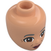 LEGO Flesh Minidoll Head with Brown eyes and gray eyebrows (92198 / 103343)