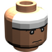 LEGO Fleisch Minifigure Kopf mit Serious Expression und Weiß Band auf Forehead (Sicherheitsbolzen) (3626 / 56525)