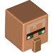 LEGO Flesh Square Head with Nose with Villager Face with Dark Brown Unibrow (23766 / 26845)