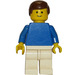 LEGO Football Player Wit en Blauw Team met Standaard Grijns minifiguur