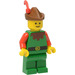 LEGO Forestman with Red Collar, Brown Hat, Red Feather Minifigure