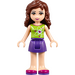 LEGO Friends Olivia, Dark Purple Skirt, Lime Top with Heart Electron Orbitals Minifigure
