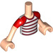 LEGO Friends Torso Male met Rood en Wit Striped Shirt (11408 / 38556)