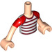 LEGO Friends Torso Male with Red and White Striped Shirt (11408 / 38556)