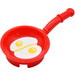 LEGO Frying Pan met Gebogen Handvat met Fried Eggs Sticker