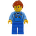 LEGO Garage Mechanic in Blue Overalls with Dirt Stains Minifigure