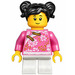 LEGO Girl in Dark Pink Patterned Shirt Minifigure