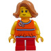 LEGO Dívka v oranžová Košile Minifigurka