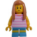 LEGO Dívka v Růžová Striped Košile Minifigurka