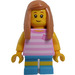LEGO Girl im Pink Striped Shirt Minifigur