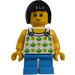 LEGO Meisje in Wit Shirt met Groen Print Minifiguur