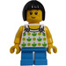 LEGO Girl in White Shirt with Green Print Minifigure
