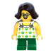 LEGO Girl in White Shirt with Plant Pattern Minifigure