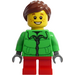 LEGO Pige med Lyse-grøn Jakke Minifigur