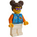 LEGO Mädchen mit Dark Azur Torso mit Orange Arme und &#039;NB&#039; Minifigur