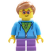 LEGO Girl with Dark Azure Hoodie Minifigure