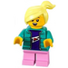 LEGO Girl with Dark Turquoise Jacket Minifigure