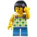 LEGO Girl with Green Patterned White Shirt Minifigure