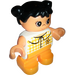 LEGO Girl met Oranje Checkered Blouse Duplo Figuur