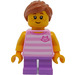 LEGO Girl met Pink Striped Shirt minifiguur