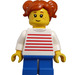 LEGO Girl mit Weiß Sweater mit rot Streifen Minifigur