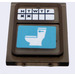 LEGO Glas for Trein Deur met Zwart &#039;MTWTF&#039; en Wit Toilet Sticker met Lip aan alle kanten (35157)