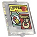 LEGO Glass for Window 1 x 2 x 2 with Coffee Donuts 20c Sticker (35315)