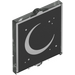 LEGO Glass for Window 1 x 2 x 2 with Crescent Moon and Stars on Black (35315 / 116020)
