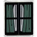 LEGO Glas for Venster 1 x 3 x 3 met Venster met Sand Green Curtains Sticker (51266)