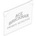 레고 유리 ~을 위한 창문 1 x 4 x 3 Opening ~와 함께 &quot;Ace Brickman - Private Detective&quot; Writing (19598 / 60603)