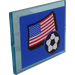 LEGO Glas for Venster 1 x 4 x 3 met American Vlag en Bal Sticker (zonder cirkel) (3855)