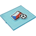 LEGO Glass for Window 1 x 4 x 3 with Flag of Czech Republic and Football Sticker (without Circle) (3855)