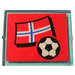 LEGO Glass for Window 1 x 4 x 3 with Flag of Norway and Football Sticker (without Circle) (3855)