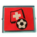 LEGO Glass for Window 1 x 4 x 3 with Flag of Switzerland and Football Sticker (without Circle) (3855)