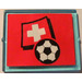 LEGO Glass for Window 1 x 4 x 3 with Flag of Switzerland and Football Sticker (without Circle) (3855)