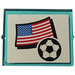 LEGO Glass for Window 1 x 4 x 3 with Flag of USA and Football Sticker (without Circle) (3855)