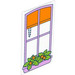 LEGO Glass for Window 1 x 4 x 6 with Flowers and blind (6202 / 101277)