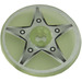 LEGO Glow in the Dark Transparent Green Disk 3 x 3 with 5-Point Silver Spokes Sticker (2723)