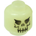 LEGO Glow in the Dark Transparent White Minifig Head with Evil Skeleton Skull (Safety Stud) (42011 / 52703)