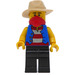 LEGO Gondolier met Blauw Vest over Rood en Wit Striped Shirt minifiguur