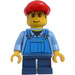 LEGO Grand Carousel Boy med Blå Overalls og Rød Kasket Minifigur