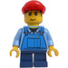 LEGO Grand Carousel Boy with Blue Overalls and Red Cap Minifigure