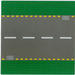 LEGO Groen Grondplaat 32 x 32 Road 6-Nop Recht met Wit Dashed Lines (44336 / 54201)